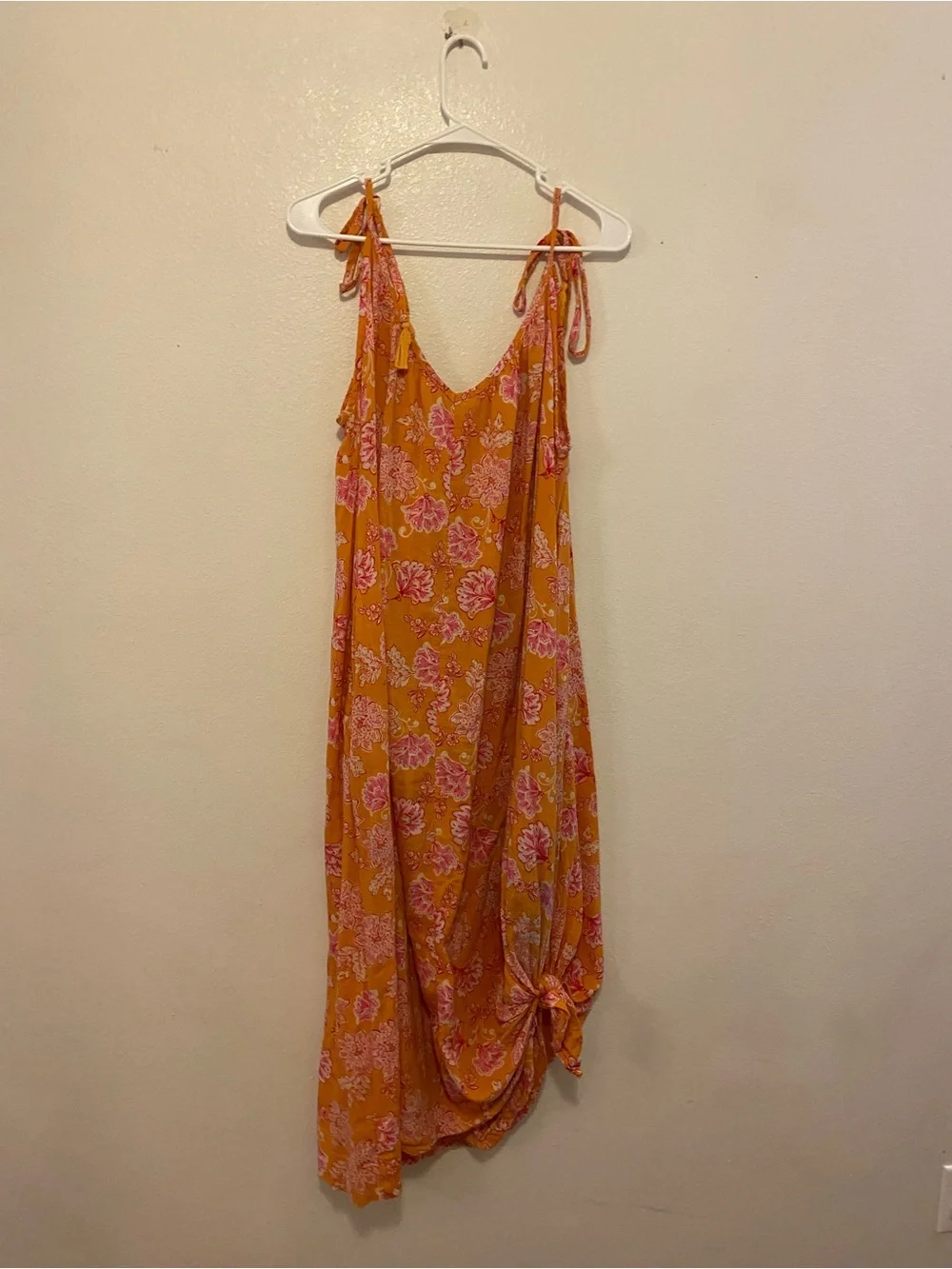 Mommy and Me Family Matching Old Navy Orange Floral Tie-Shoulder Sundress Set